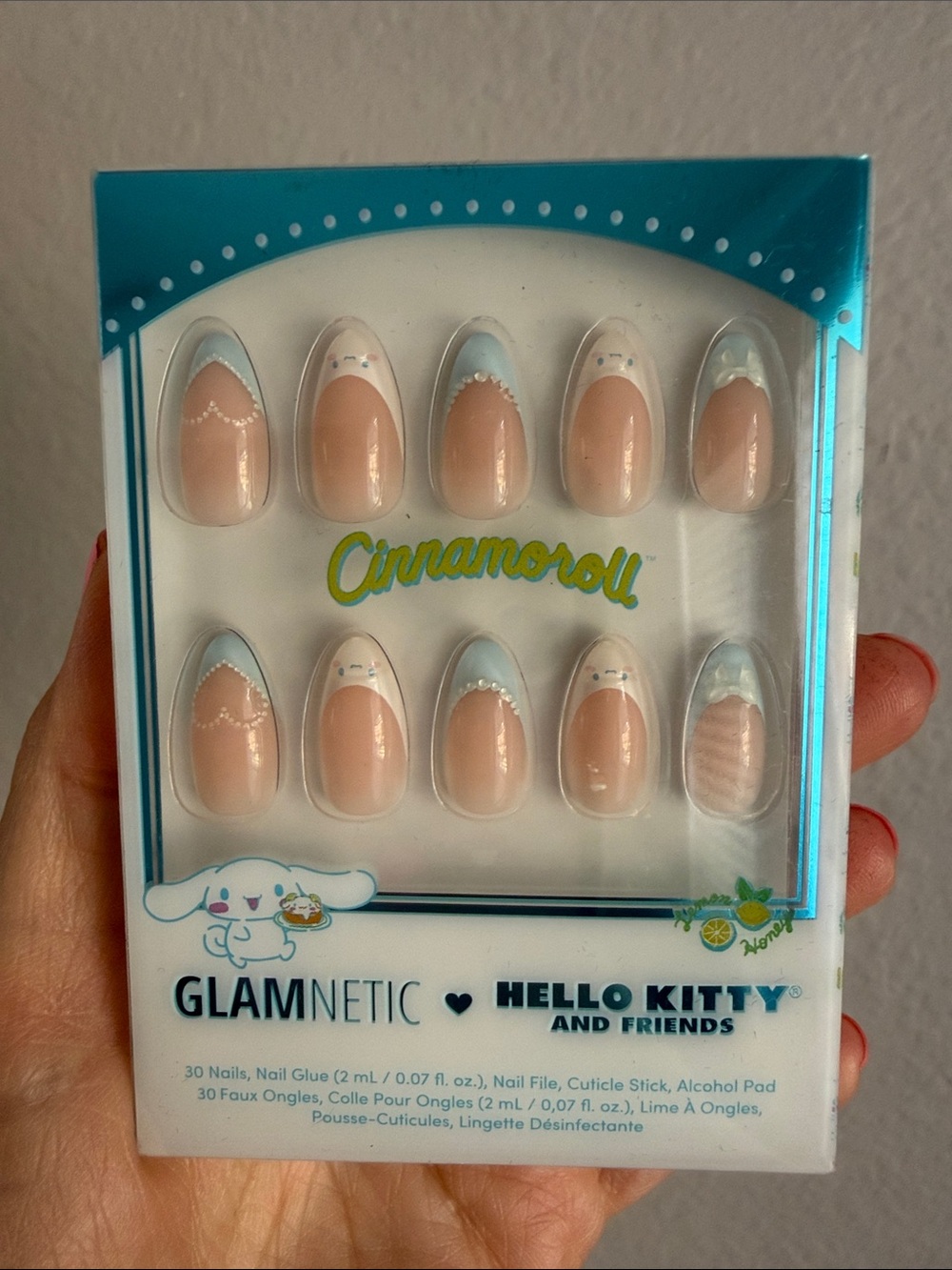 Glamnetic x hello kitty press on nails in Cinnamoroll